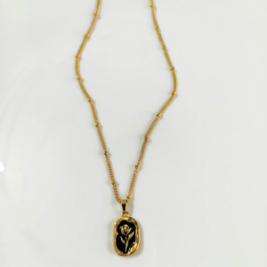 Black Floral Pendant