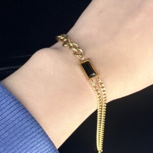 Black Rectangular Charm