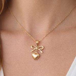 Bow Heart Pendant